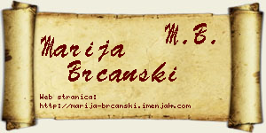 Marija Brcanski vizit kartica